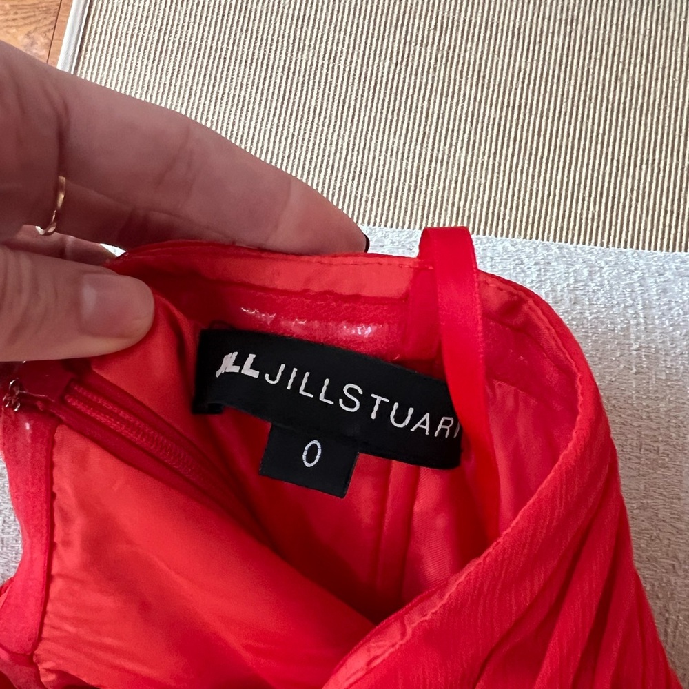 Jill Stuart Red One-Shoulder Ruched Cutout Dress - Picture 14 of 14
